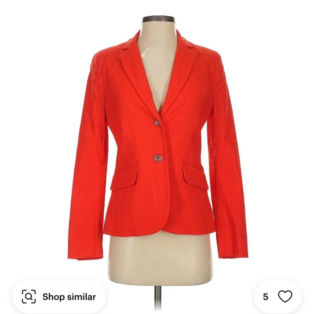 New York and company Red orange Blazer Tailored Notched Lapel size 0